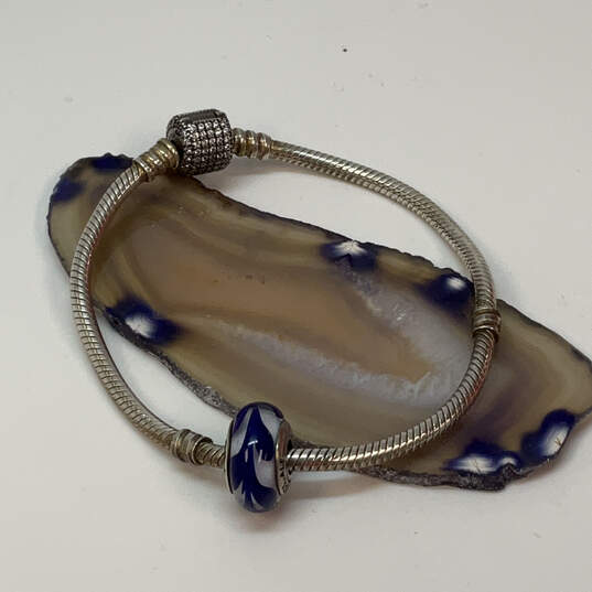 Designer Pandora  S925 ALE Sterling Silver Murano Glass Charm Bracelet image number 1
