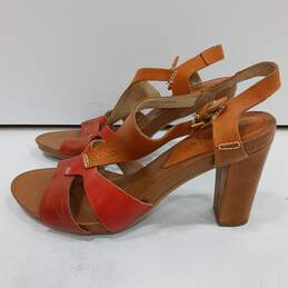 Pikolinos Women's Orange Leather Heels Size 37