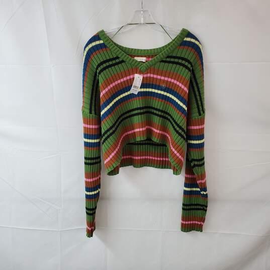 L.A. Hearts Multicolor Cotton Cropped Long Sleeved Sweater WM Size S NWT image number 1