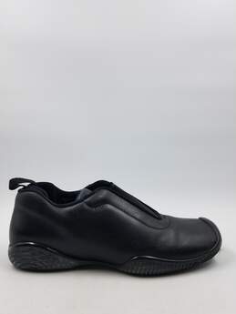 Prada Black Leather Slip-Ons M 6 COA