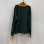 Mens Green Knitted 1/4 Zip Mock Neck Long Sleeve Pullover Sweater Size 3X image number 2