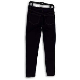 Womens Blue Denim Dark Wash Pockets Stretch Skinny Leg Jeans Size 27x28 alternative image