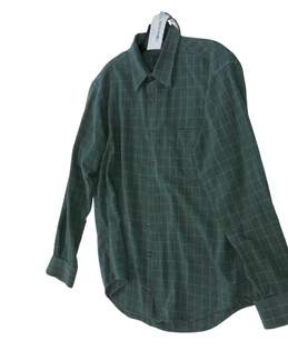 Club Room Mens Green Check Long Sleeve Collared Button Up Shirt Size Medium alternative image