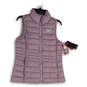 NWT Womens Lavender Mock Neck Sleeveless Full-Zip Puffer Vest Size Small image number 1