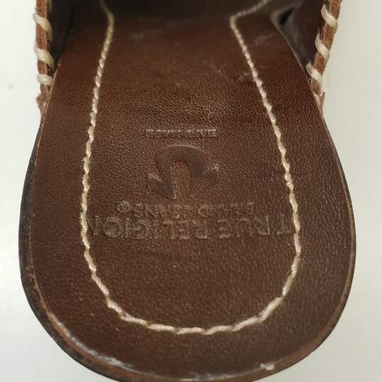 True Religion Leather Stitch Sandals Brown 8 image number 8