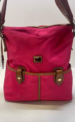 Dooney & Bourke Dillen Pink Nylon Pocket Shoulder Hobo Tote Bag