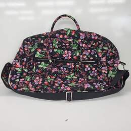 Vera Bradley Black Multi Floral Print Cotton Weekender Travel Bag Set alternative image