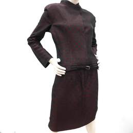 Badgley & Mischka Burgundy Silk Skirt Suit Set alternative image
