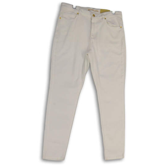 Womens Izzy White Denim Light Wash Pockets Skinny Leg Jeans Size 12 image number 1
