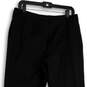 Womens Black Flat Front Slash Pocket Straight Leg Dress Pants Size 10 image number 4