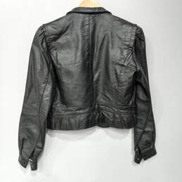 Berman's Bomber Style Leather Coat Size 10 alternative image