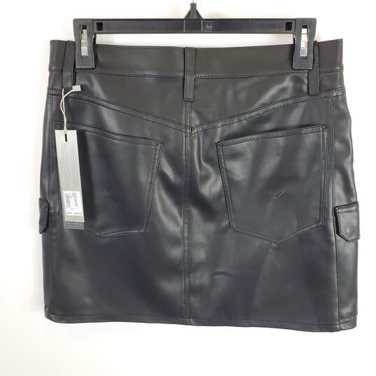Hudson Women Black Faux Leather Mini Skirt Sz 27 NWT image number 2