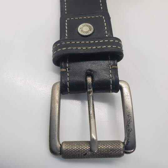 Coach Men's Contrast Stich Black Leather Belt Size 32 image number 2