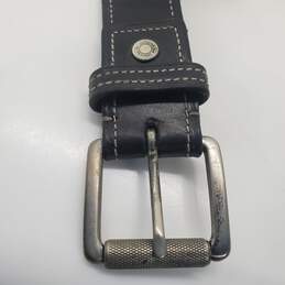 Coach Men's Contrast Stich Black Leather Belt Size 32 alternative image