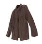 Womens Brown Long Sleeve Collared Full Zip Jacket Size Large image number 2