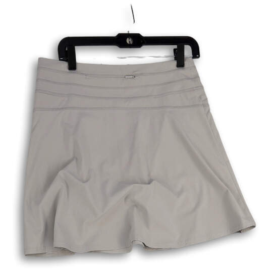 NWT Womens Gray Flat Front Side Zip Short Athletic Skort Size 4 image number 1