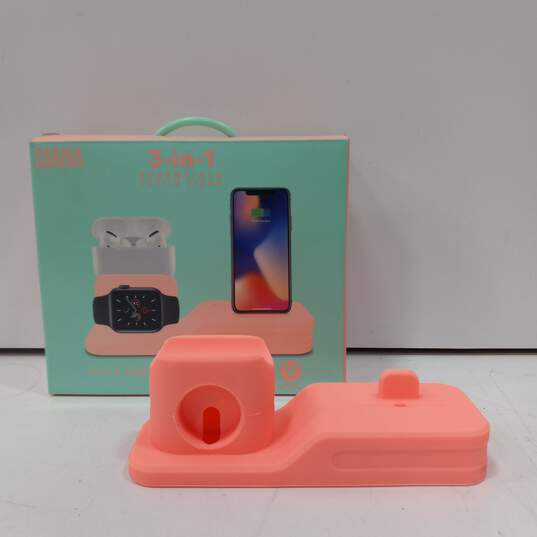 Sarina 3-In-1 Essentials Apple Device Pink Silicone Stand IOB image number 1