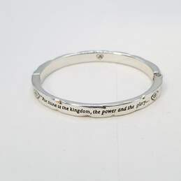 Brighton Silver Tone Crystal Inspirational ( Do Not Go Where Path May Lead Bangle 7 In ) Bracelet 25.8g alternative image