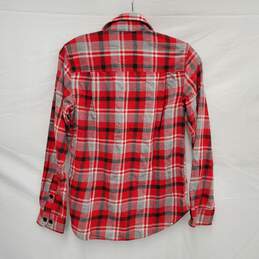 Filson's Red, Black & White Plaid Long Sleeve Shirt Size SM alternative image