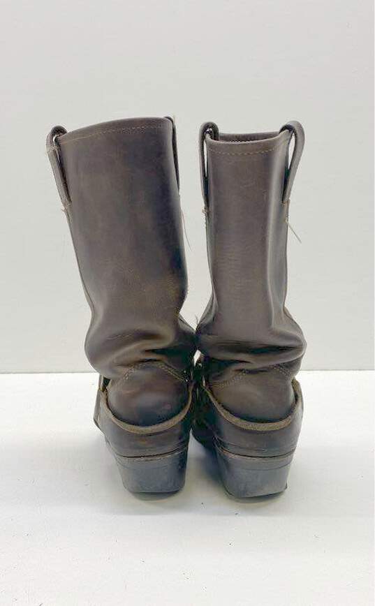 Frye Leather Harness Square Toe Boots Brown 6.5 image number 4