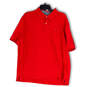 Mens Red Short Sleeve Spread Collar Regular Fit Polo Shirt Size X-Large image number 1