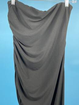 Womens Black Gathered Side Zipper Strapless Maxi Dress Size L T-0528239-O alternative image