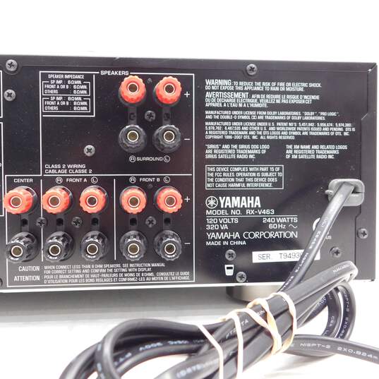 Yamaha Brand RX-V463 Model Natural Sound AV Receiver w/ Attached Power Cable image number 7