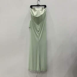 NWT Womens Green Strapless Pleated Back-Zip Modern Maxi Dress Size 12 alternative image