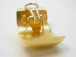 14K Yellow Gold Ridged Hollow Omega Clip Pierced Earrings 10.2g alternative image