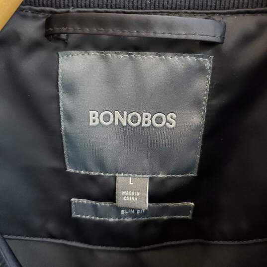 Bonobos Navy Blue Satin Full Zip Jacket MN Size L NWT image number 3
