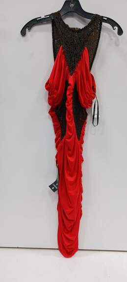 Women’s BeBe Lasercut Leather Trim Bodycon Dress Sz M NWT alternative image