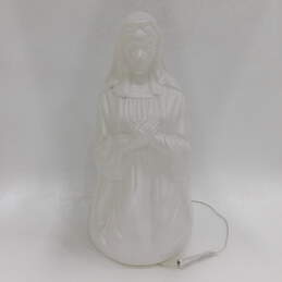 White Mary Nativity Blow Mold 26in General Foam Christmas Décor