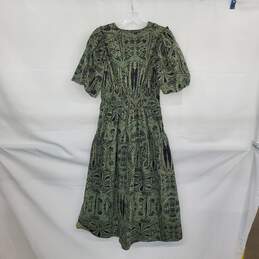 Pilcro Green Floral Patterned Short Sleeve Cotton Maxi Dress WM Size XS NWT alternative image