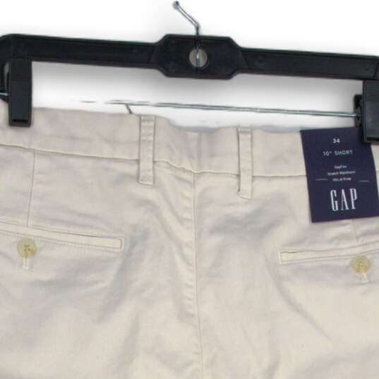 NWT Gap Womens White Flat Front Stretch Pockets Chino Shorts Size 34 image number 4