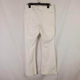 INC International Women White Denim Pull On Flared Jeans 12 NWT alternative image
