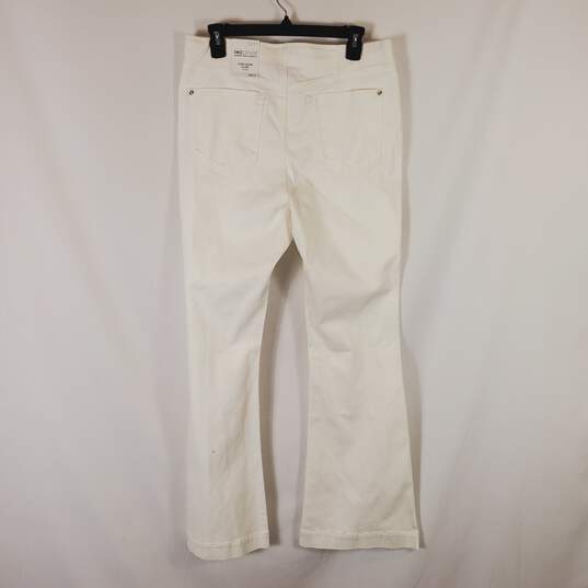 INC International Women White Denim Pull On Flared Jeans 12 NWT image number 2