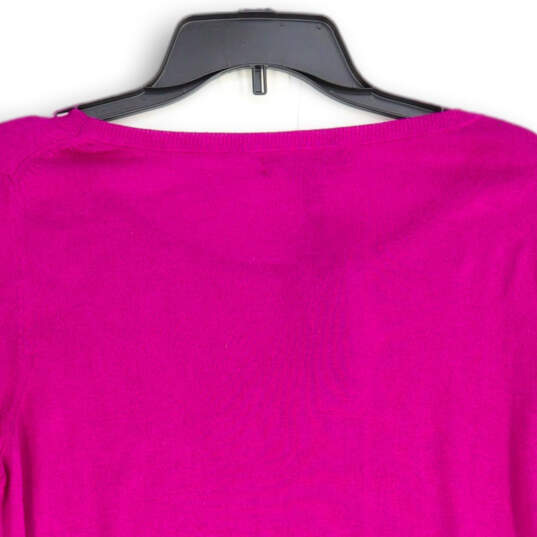 NWT Womens Magenta Round Neck Long Sleeve Pullover Sweater Size Large image number 3