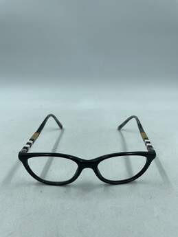 Burberry Black Check Oval Eyeglasses alternative image