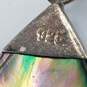 A.G.V Sterling Silver Abalone Pendant 17in Necklace 10.0g image number 5