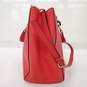 Red Michael Cynthia Coral Red Leather Medium Hand Bag image number 7