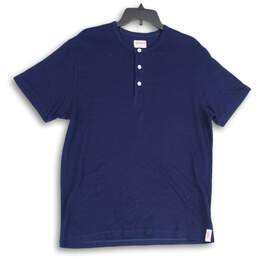 Todd Snyder Mens Blue Regular Fit Short Sleeve Casual Henley T-Shirt Size Large