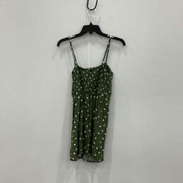 Womens Green Sleeveless Floral Pullover Modern Mini Dress Size Small alternative image