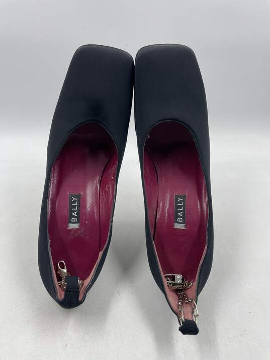 Authentic Bally Vtg Navy Square-Toe Pumps W 7 image number 6