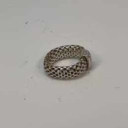 Designer Silpada 925 Sterling Silver Cubic Zirconia Mesh Stretch Band Ring alternative image