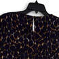 Womens Multicolor Animal Print Round Neck Short Sleeve Blouse Top Size 8 image number 4