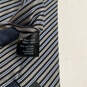 Mens Blue Gray Striped Four-In-Hand Pointed Adjustable Designer Neck Tie image number 3