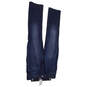 Womens Blue Five Pockets Flat Front Button Straight Leg Jeans Size Large image number 3