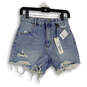 NWT Womens Blue Denim Medium Wash Distressed Cut-Off Shorts Size 25 image number 1
