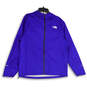 Mens Purple Long Sleeve Hooded Full-Zip Windbreaker Jacket Size Large image number 1
