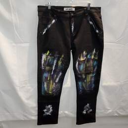 Off-White Black Double Knee Paint Splatter Jeans Size 38